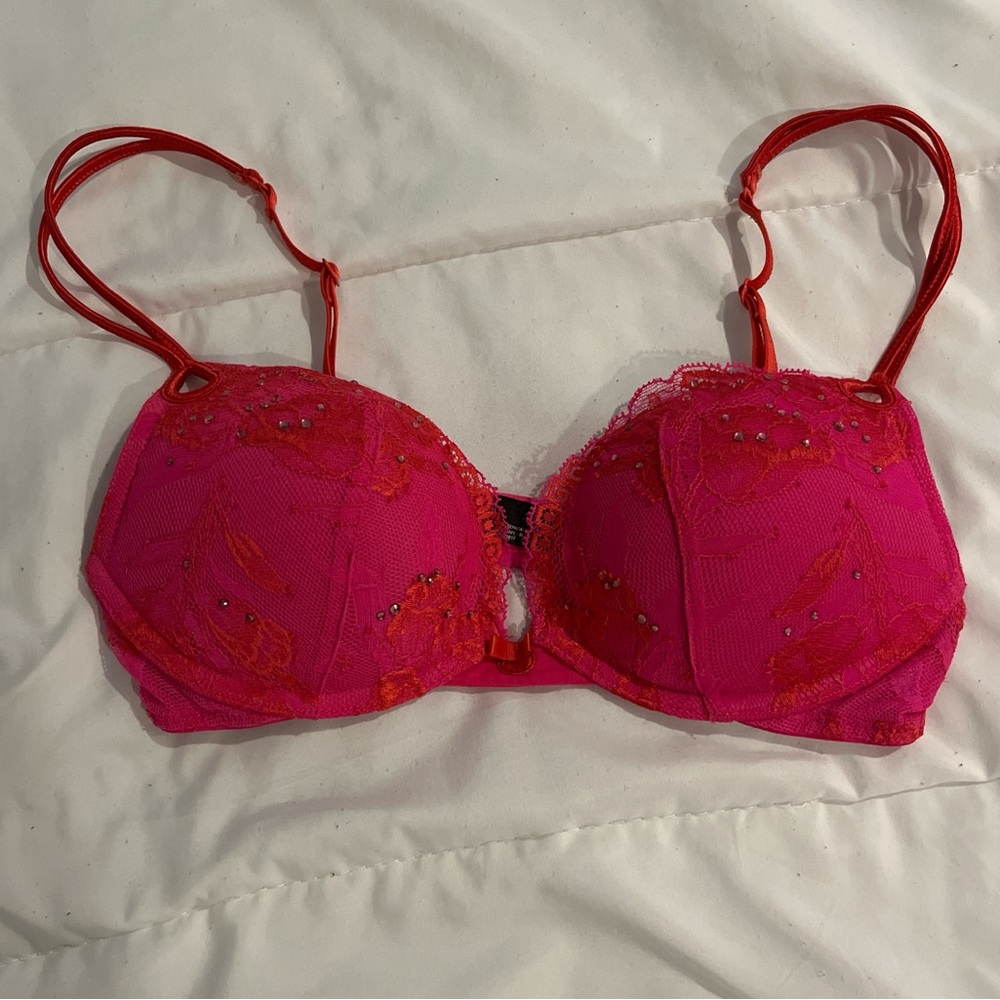 Sexy VTG VS Sexy Little Things Hot Pink Push Up Bra 32A